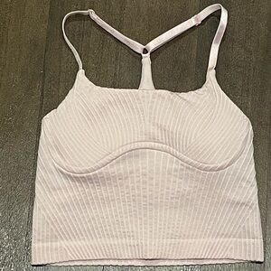 Lululemon Strappy Seamless Yoga Shelf Tank Top Flush Pink Sz 2 NWOT